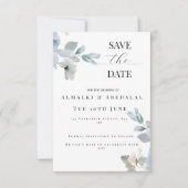 Einfache florale Save the Date Hochzeitskarte (Vorderseite)