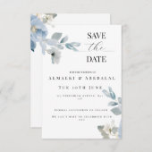 Einfache florale Save the Date Hochzeitskarte (Vorne/Hinten)