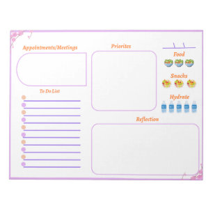 Einfache Florale To-Do-Liste Notizblock