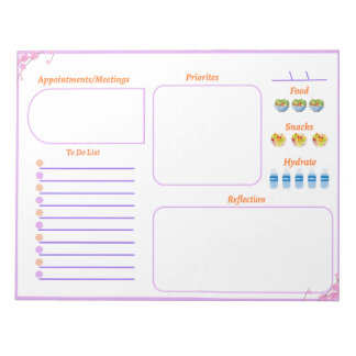 Einfache Florale To-Do-Liste Notizblock