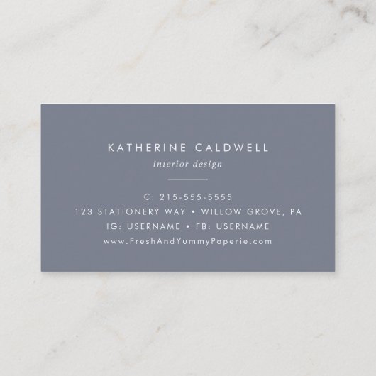 Einfache florale Visitenkarte (Rückseite)