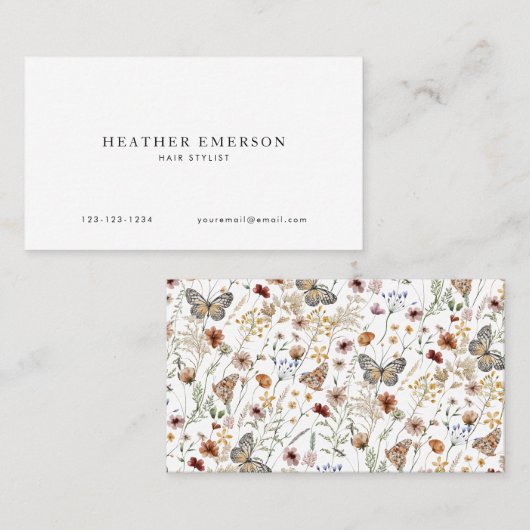 Einfache florale Visitenkarten Visitenkarte (Vorne/Hinten)