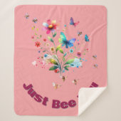 Einfache florale Wasserfarbenmonogramm-Biene auf R Sherpadecke (Vorderseite)