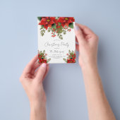 Einfache florale Weihnachtsfeier Einladung Menü (Gruppe)