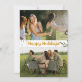 Einfache florale Zwei-Foto-Ferienkarte Dankeskarte (Vorderseite)