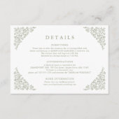 Einfache, floralfreie Seite Grüne Hochzeiten Detai Begleitkarte (Vorderseite)