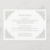 Einfache, floralfreie Seite Grüne Hochzeiten Detai Begleitkarte (Vorderseite)