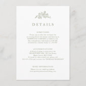 Einfache, floralfreie Seite Grüne Hochzeiten Detai Begleitkarte (Vorderseite)