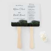 Einfache, foggy Pine Trees Rain Forest Wedding Fächer (Vorne und Hinten)