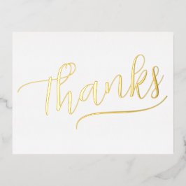 Einfache Foil Hand Schreibschrift Dankkarte Folien Feiertagspostkarte