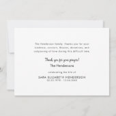 Einfache Foliage Beerdigung White Danke (Rückseite)