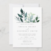 Einfache Foliage Blätter Garden Woodland Wedding Einladung (Vorderseite)