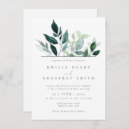 Einfache Foliage Blätter Garden Woodland Wedding Einladung