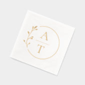 Einfache Foliage Elegant Monogram Hochzeit Servietten Mit Folie (Links)
