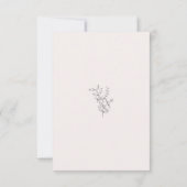 Einfache Foliage Gold Text Blush Wedding RSVP Karte (Rückseite)