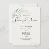 Einfache Foliage Greenerity Probe Dinner Einladung (Vorderseite)