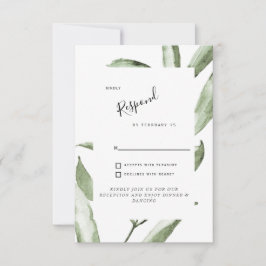 Einfache Foliage Hochzeit RSVP-Einschließung RSVP Karte