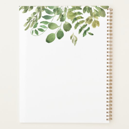 Einfache Foliage, Hochzeitsplaner-Notebook Planer (Rückseite)
