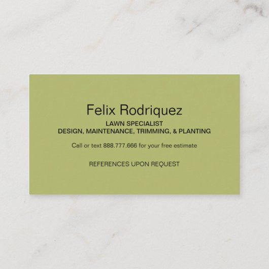 Einfache Foliage Landscaping-Visitenkarte Visitenkarte (Rückseite)