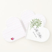 Einfache Foliage, Mr. & Mrs. Wedding Heart Notizblock (Innenseite)