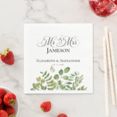 Einfache Foliage, Mr. & Mrs. Wedding Reception Serviette (Beispiel)