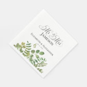 Einfache Foliage, Mr. & Mrs. Wedding Reception Serviette (Ecke)