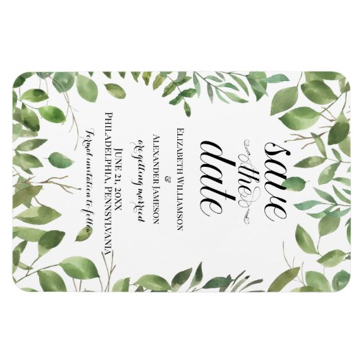Einfache Foliage /Save the Date /Hochzeit Magnet (Horizontal)