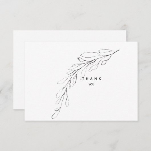 Einfache Foliage Stem Beerdigung Danke Name & Datu (Vorne/Hinten)