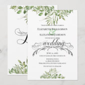 Einfache Foliage Top & Bottom / Hochzeit Ankündigung (Vorne/Hinten)