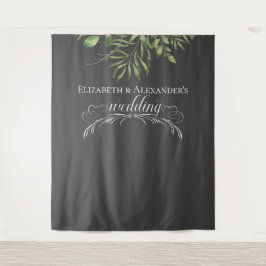 Einfache Foliage Wedding Foto Background Wandteppich