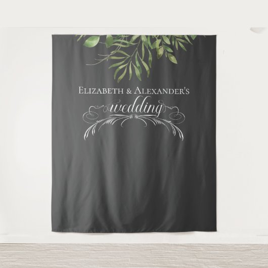 Einfache Foliage Wedding Foto Background Wandteppich (Vorderseite)