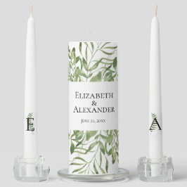 Einfache Foliage Wedding Unity Candle Kerzenset