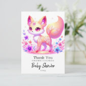 Einfache Forest Fox Pastel Babydusche Dankeskarte (Stehend Vorderseite)