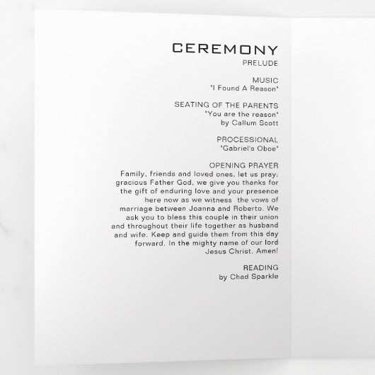 Einfache formale Dreifachverheiratung Dreifach Gefaltete Einladung (Innen Erste Seite)