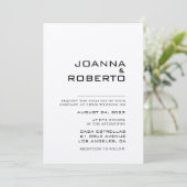 Einfache formale Hochzeit Einladung (Stehend Vorderseite)