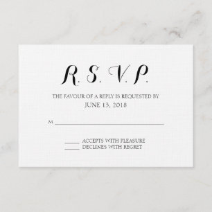 Einfache formale Hochzeitkarte RSVP Karte
