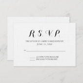 Einfache formale Hochzeitkarte RSVP Karte (Vorne/Hinten)