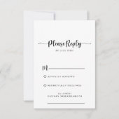 Einfache formale Kalligrafie-Script-RSVP-Karte RSVP Karte (Vorderseite)