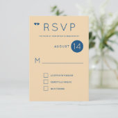 Einfache formale klassische b;ue und weiße Hochzei Einladung (Stehend Vorderseite)