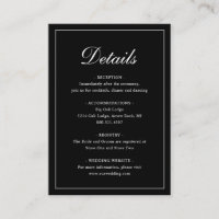 Einfache formale klassische Schwarze Hochzeit