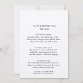 Einfache formale Kraft-Hochzeitkarte Einladung (Rückseite)