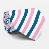 Einfache formale Minimal-Rosa-weiße Streifen Krawatte (Gerollt)