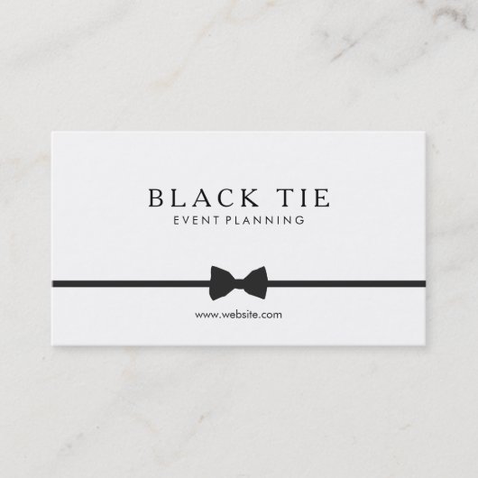 Einfache formelle Black Krawatte Event Planner Visitenkarte (Vorderseite)