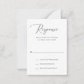 Einfache formelle Elegant Wedding Mini RSVP Karte (Vorderseite)