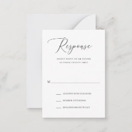 Einfache formelle Elegant Wedding Mini RSVP Karte