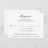 Einfache formelle Hochzeit RSVP Karte (Vorne/Hinten)