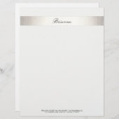 Einfache formelle Hochzeitsberaterin Silver Stripi Briefbogen (Vorne/Hinten)