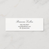 Einfache formelle Hochzeitsberaterin Silver Stripi Mini Visitenkarte (Rückseite)
