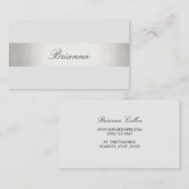 Einfache formelle Hochzeitsberaterin Silver Stripi Visitenkarte (Vorne/Hinten)