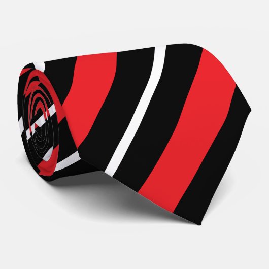 Einfache formelle Minimal-Schwarz-Weiß-Streifen Krawatte (Gerollt)